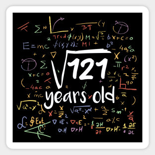 Square Root of 121 Years Old // Funny Math Birthday // 11 Years Old Sticker